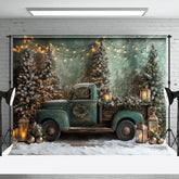 Lofaris Grün Retro LKW Weihnachten Baum Weihnachten Stimmung Hintergrund